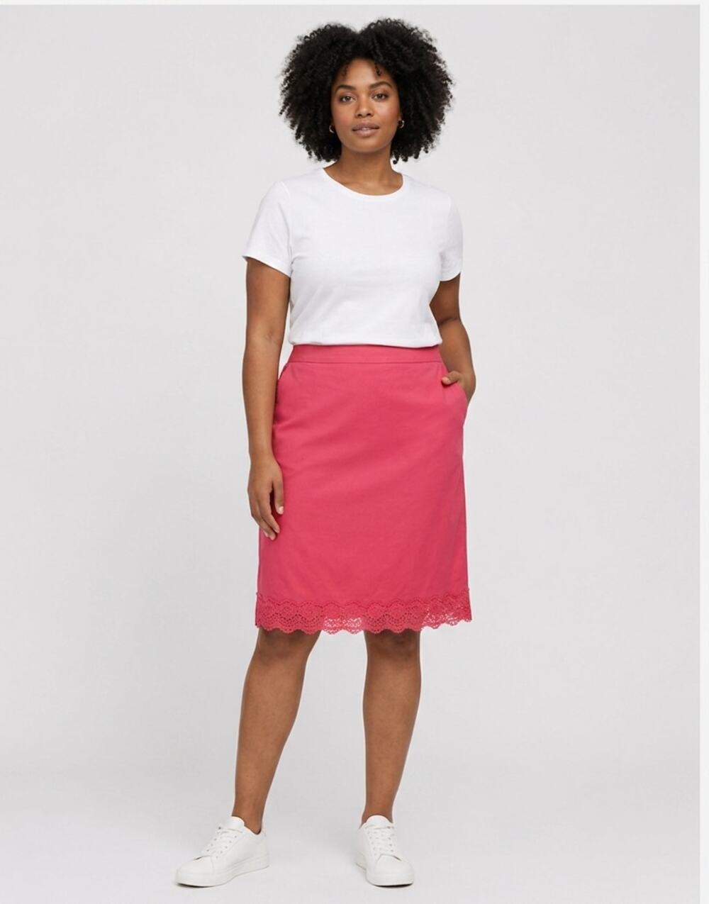Talbots Pink A-Line Knee Length Lined Skirt Women Size 20W